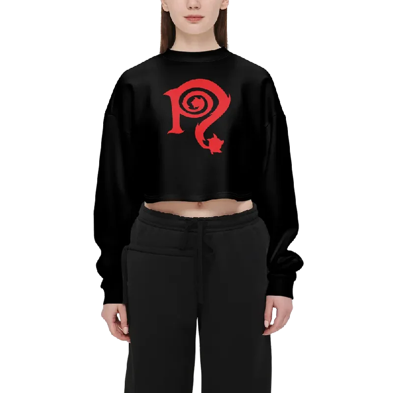 Necro - Red N - Women’s Cropped Crewneck Sweatshirt