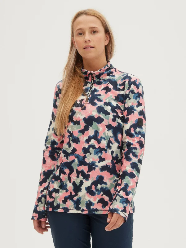 LADIES CLIME PRINTED FLEECE HALF ZIP