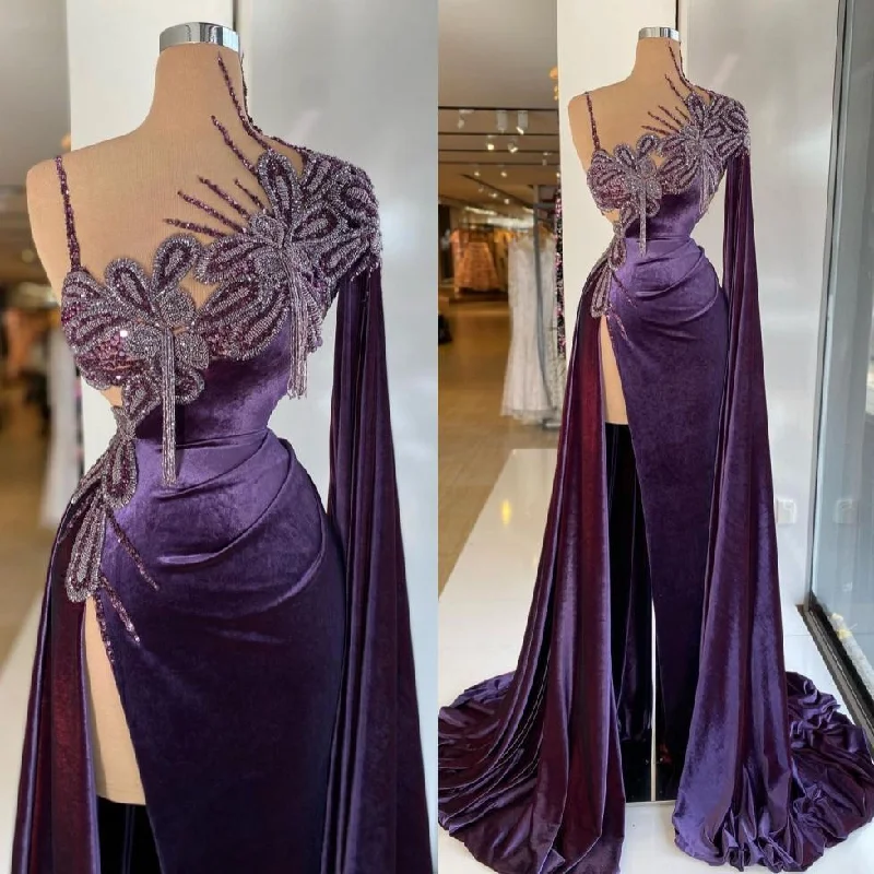 Gorgeous Purple Long Prom Dress With Split ,DS4175