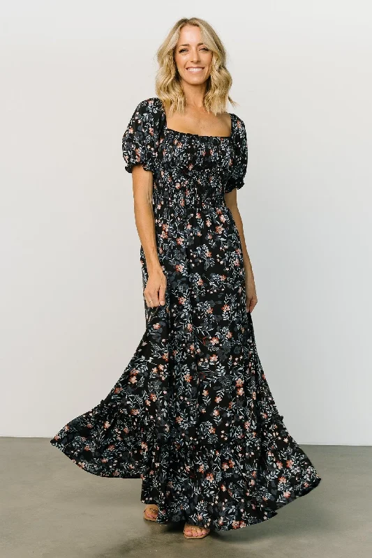 Capri Smocked Maxi Dress | Midnight Floral