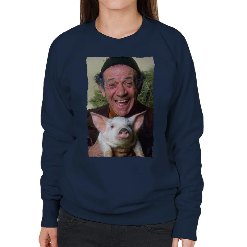 TV Times Sid James Holding A Pig Women's Sweatshirt