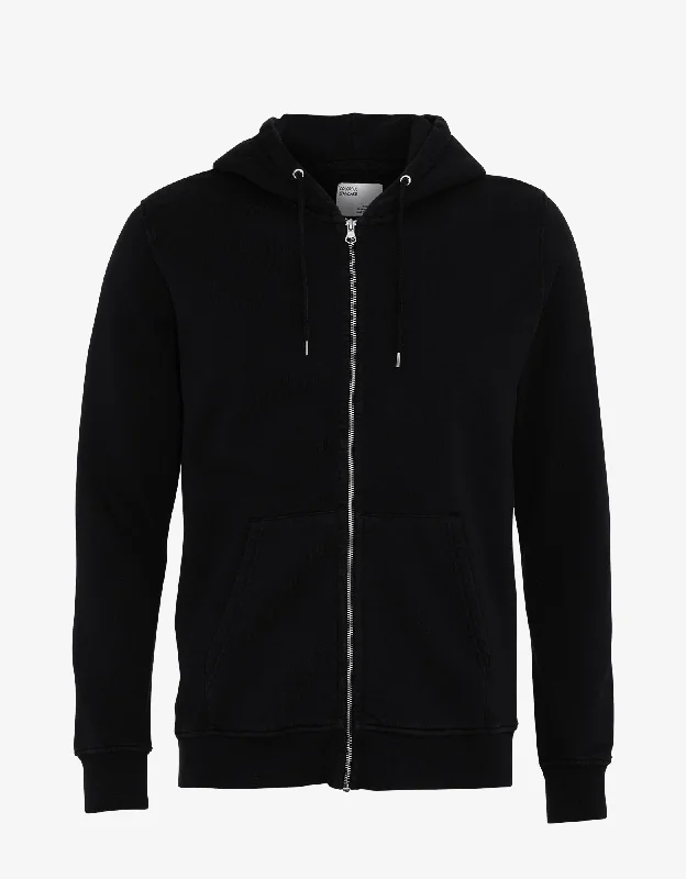 Classic Organic Zip Hood - Deep Black