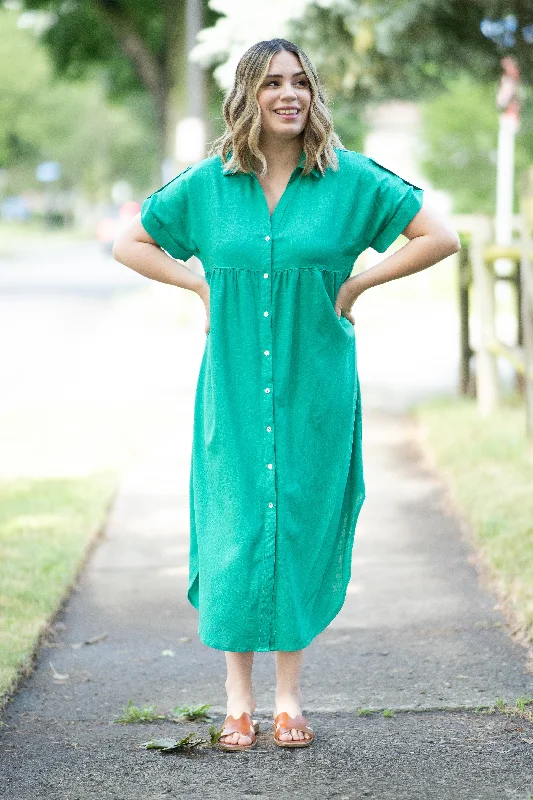 The Katie T-shirt Dress in Kelly Green (FINAL SALE)