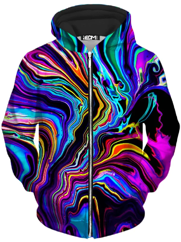 Neon Rift Unisex Zip-Up Hoodie