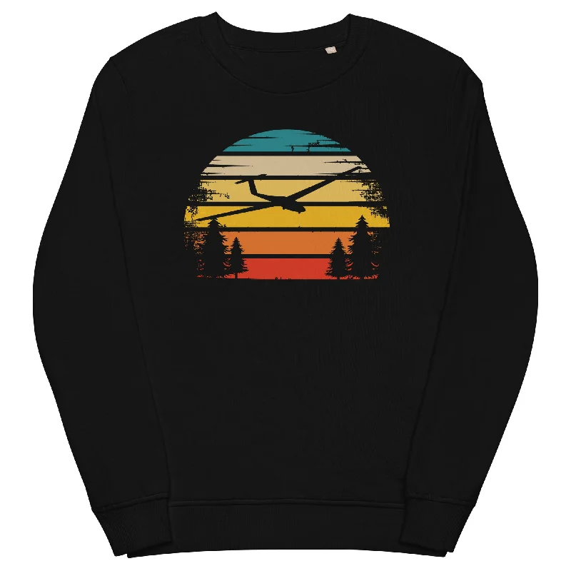 Retro Sonne und Segelflugzeug - Unisex Premium Organic Sweatshirt