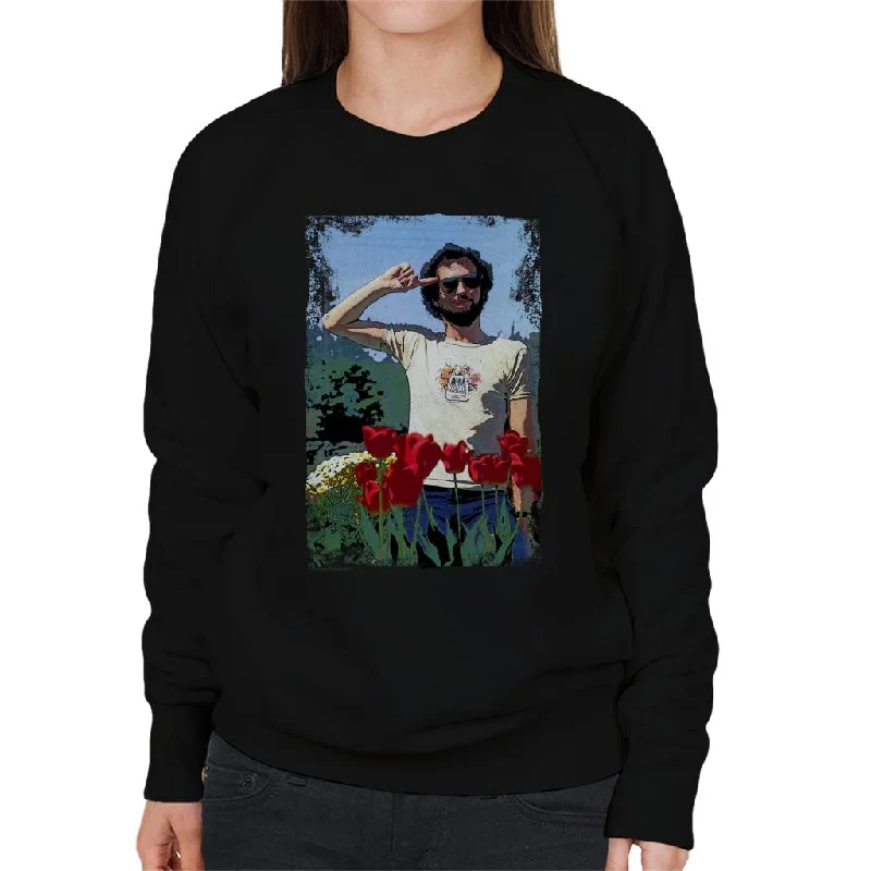 TV Times Comedian Kenny Everett Saluting In A Flowerbed Women's Sweatshirt