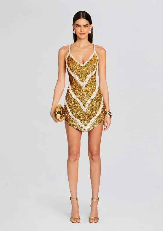 Inessa Feather Sequin Dress