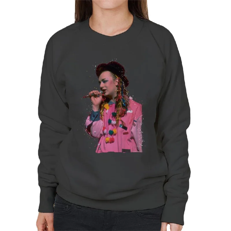 TV Times Boy George 80s Particle Effect Women's Sweatshirt