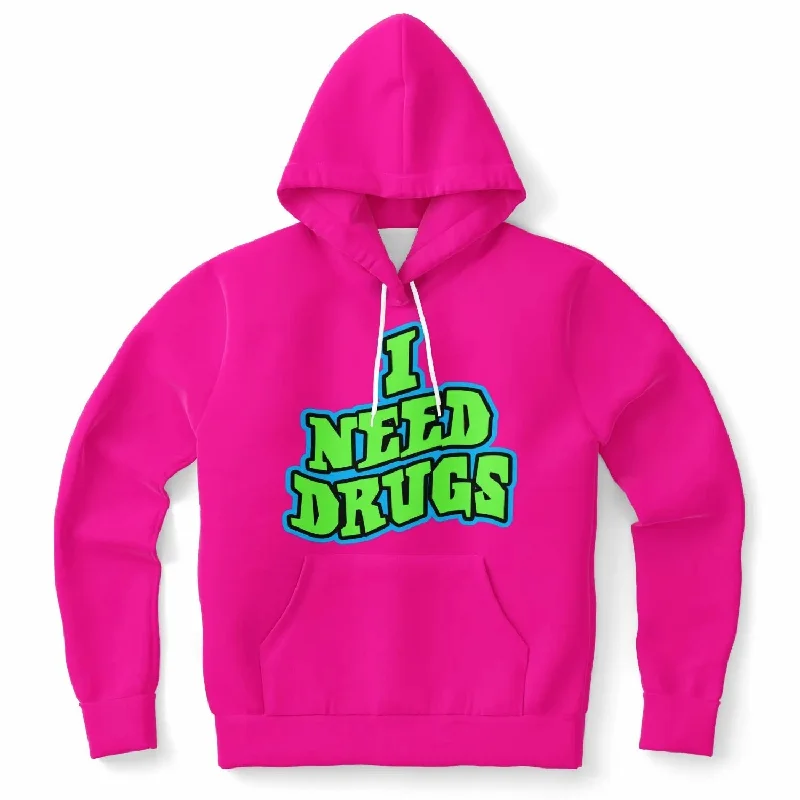 Necro - I Need Drugs - Pink Hoodie