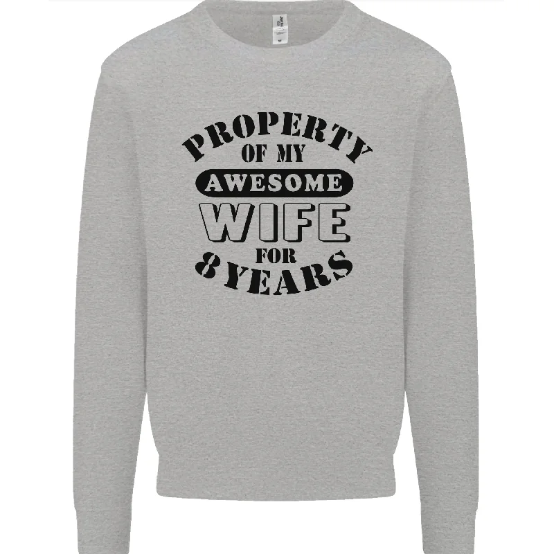 8th Wedding Anniversary 8 Year Funny Wife Mens Sweatshirt Jumper