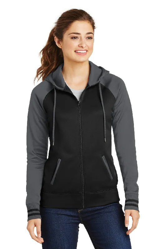 Sport-Tek® Ladies Sport-Wick® Varsity Fleece Full-Zip Hooded Jacket. LST236